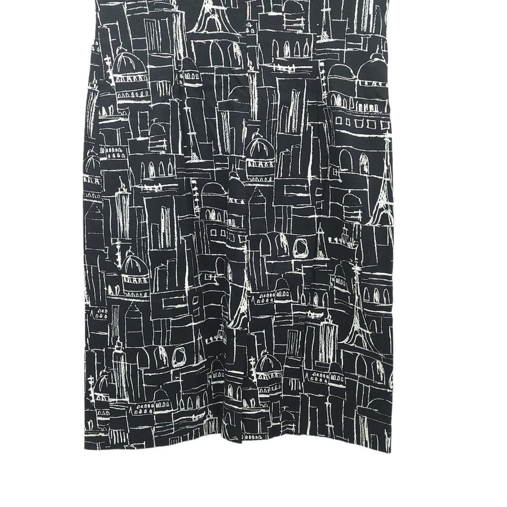 Grace Elements City Print Sleeveless Scoop Neck Dress Womens Sz 10 Black White - Picture 5 of 10